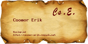Csomor Erik névjegykártya