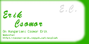 erik csomor business card